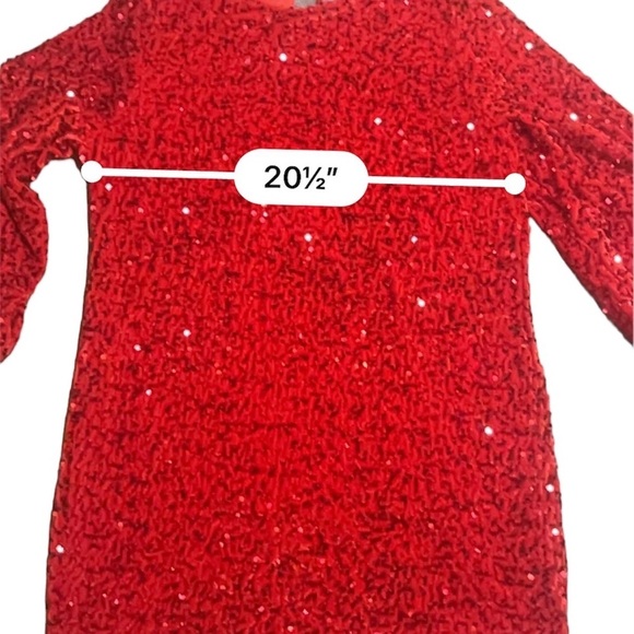 Jess Lea Plus Red Sequin Shift Mini, Long Sleeve 2X - NWT - Picture 3 of 7